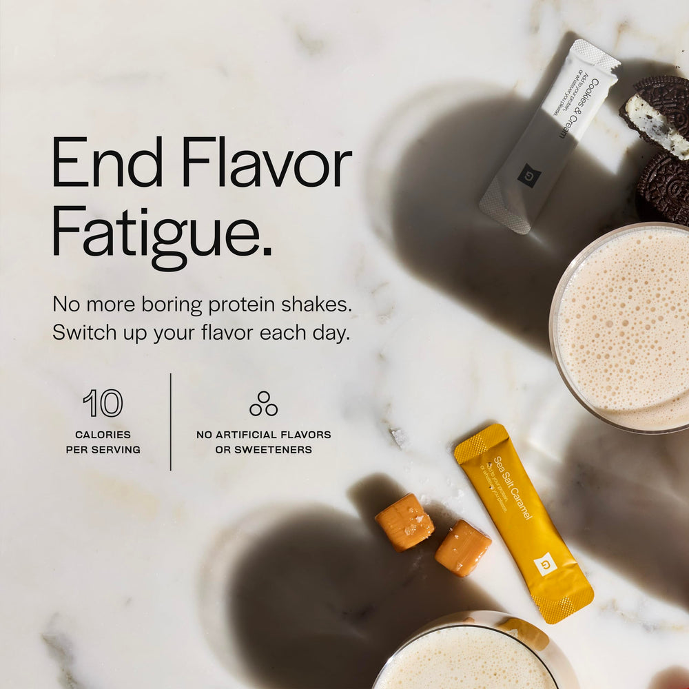 Gainful unflavored protein powder being mixed with flavor sticks in a shaker