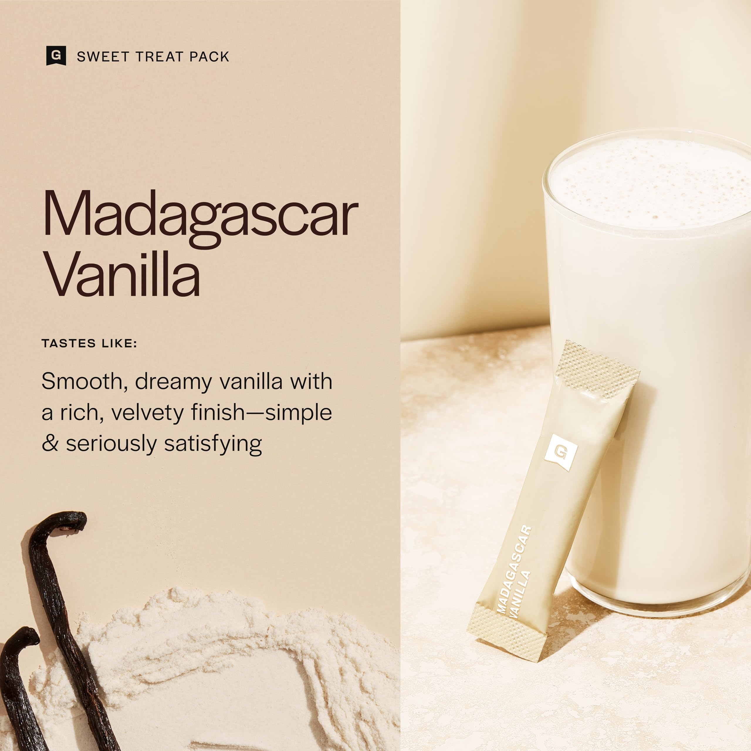 Single-serve cup with Gainful vanilla shake mix ready to blend