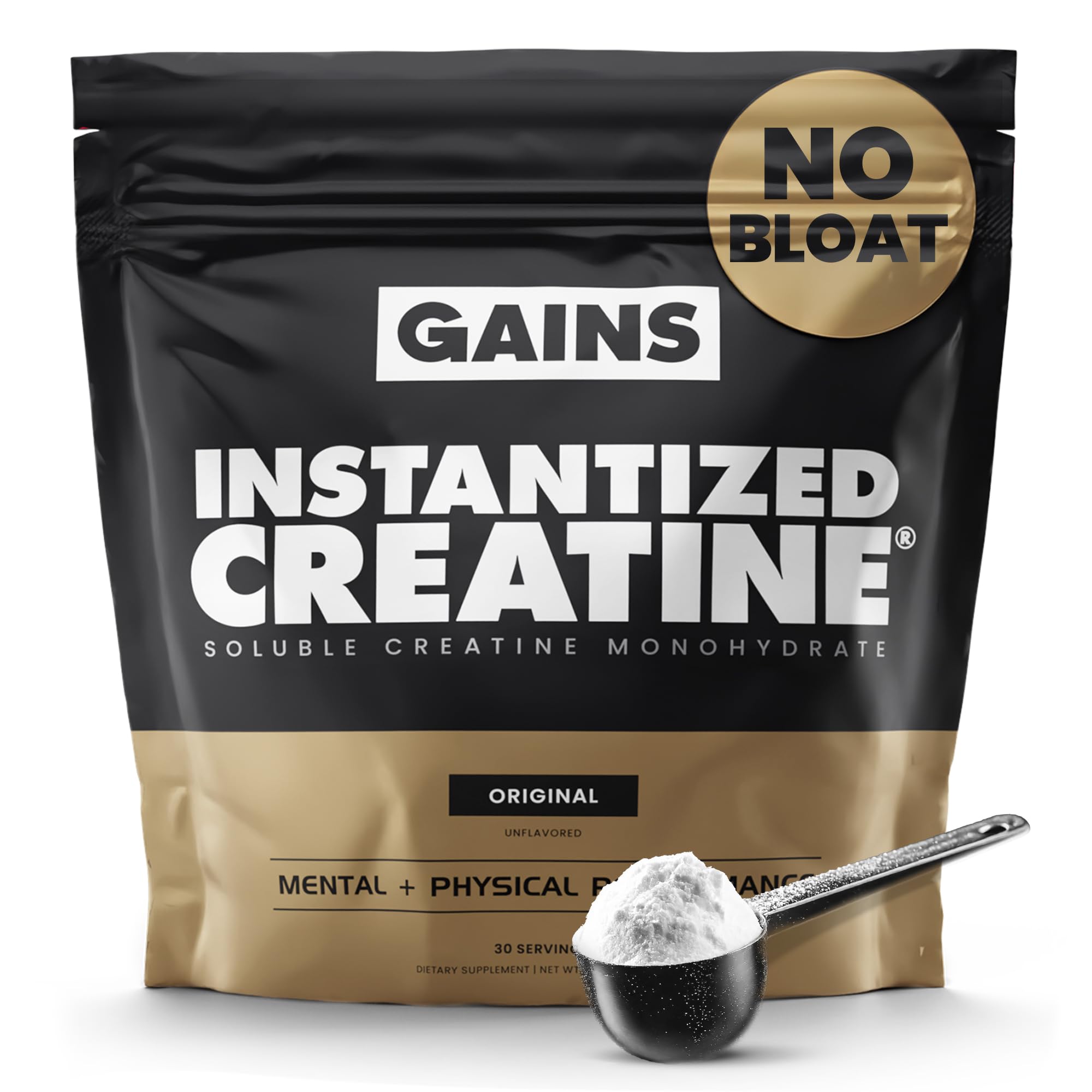 Gains in Bulk Instantized Creatine bottle ready for quick daily use.