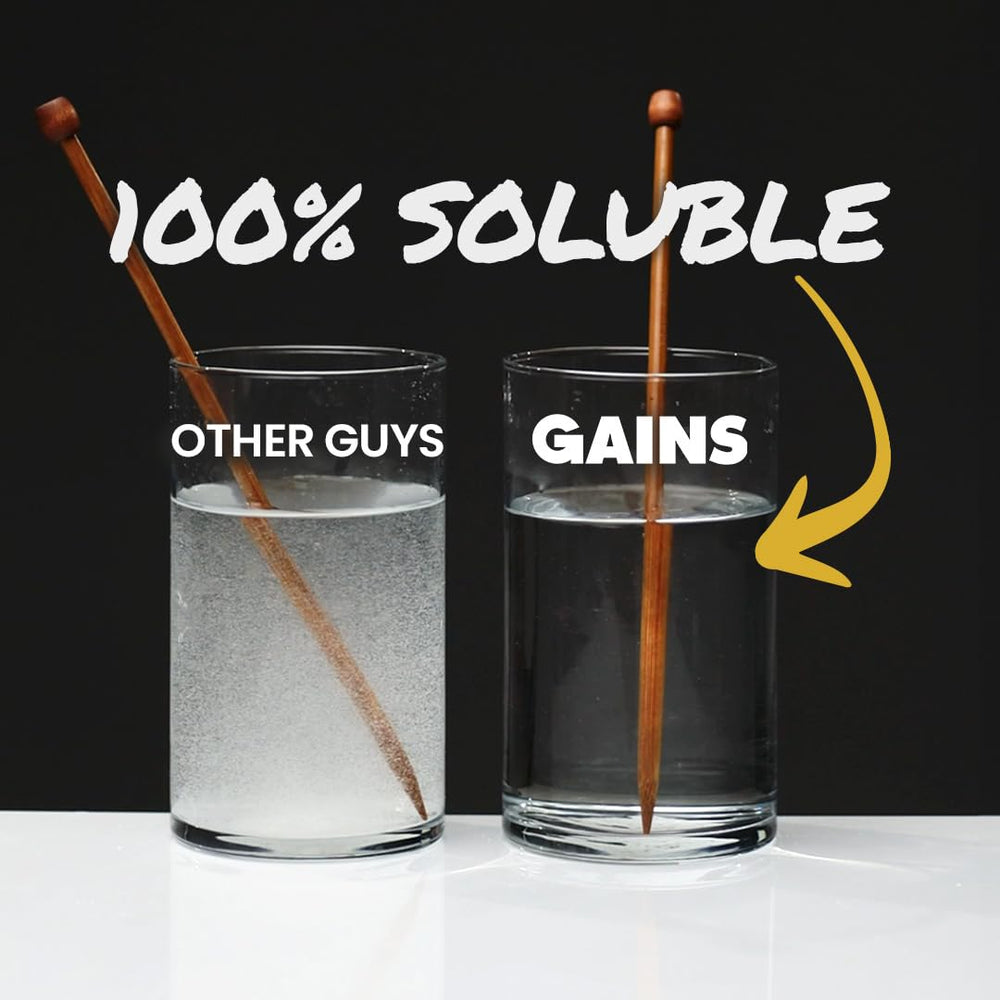 Gains in Bulk Instantized Creatine measuring scoop highlights precise daily dosing.