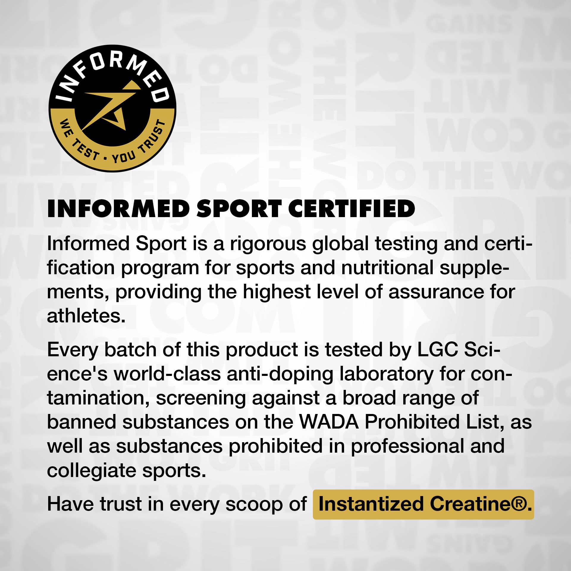 GAINS IN BULK Unflavored powder blends into any pre or post-workout shake.