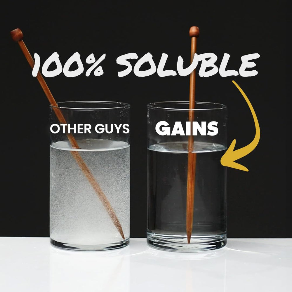 GAINS IN BULK Creatine powder blends easily into a post-workout shake.