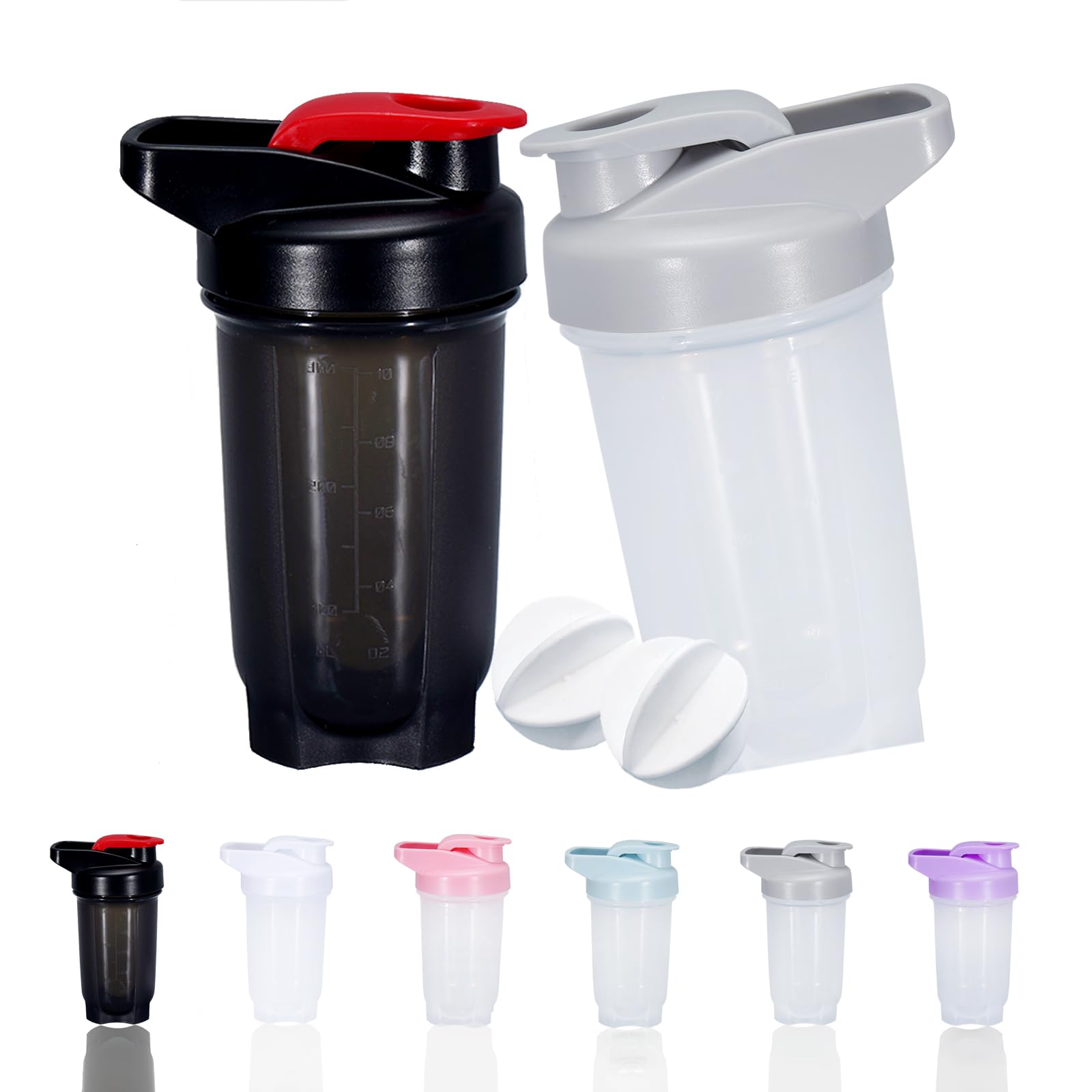 GAISHION shaker bottle in black with leak-free lid for on-the-go hydration.