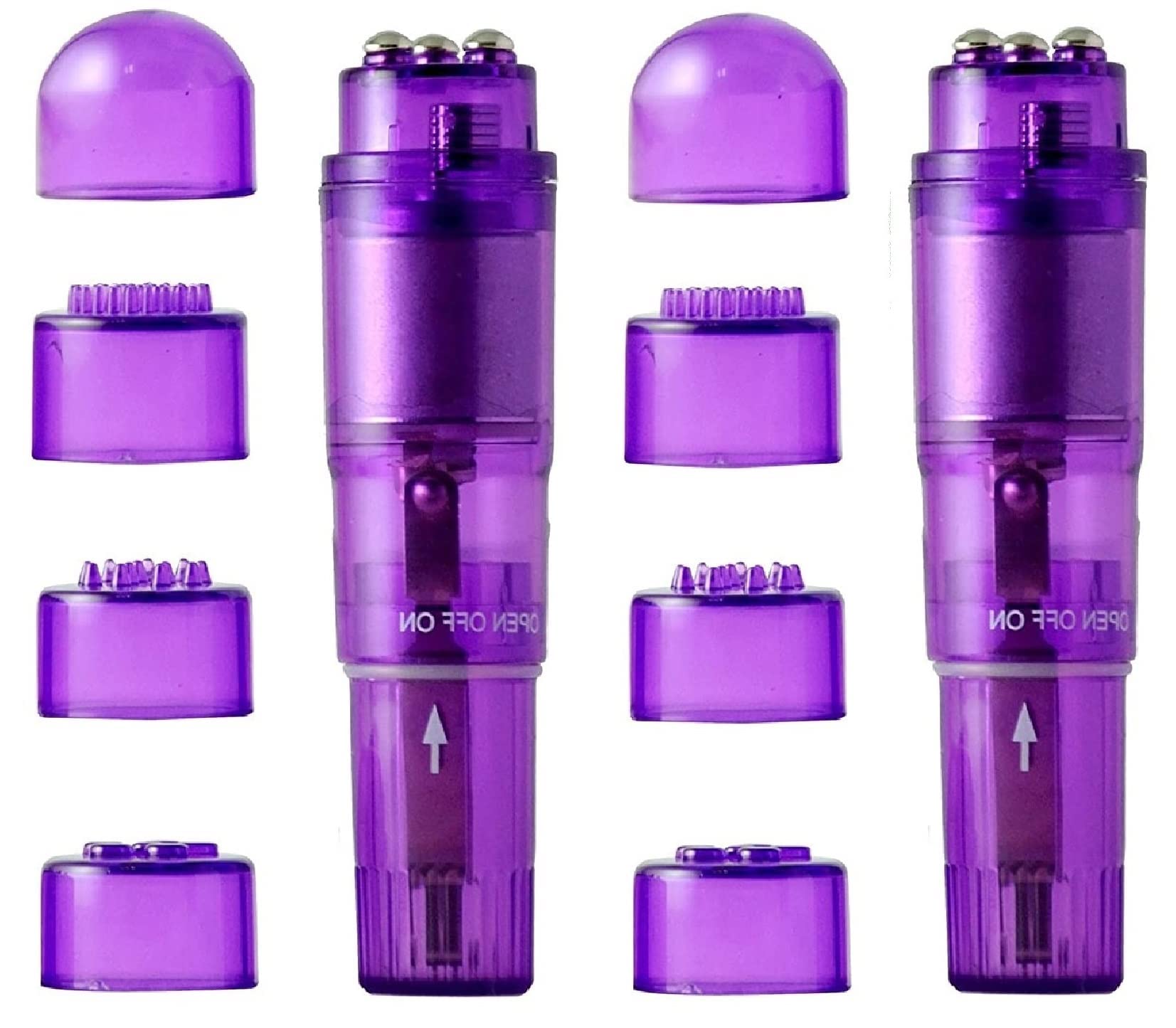 Gajoin massager mini pocket purple with four head attachments for versatile massage