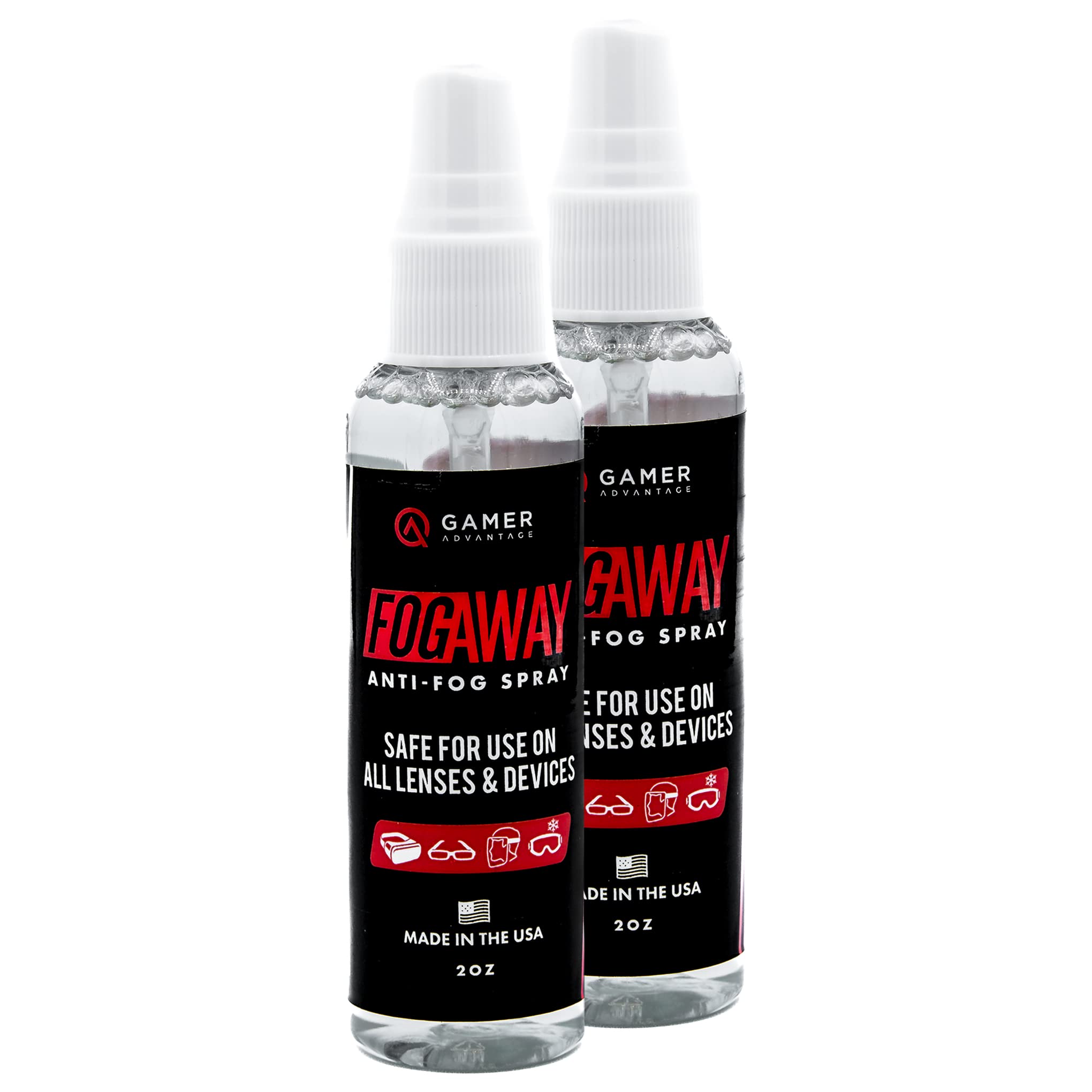 Gamer Advantage FogAway bottle pour for quick fog-free application on lenses