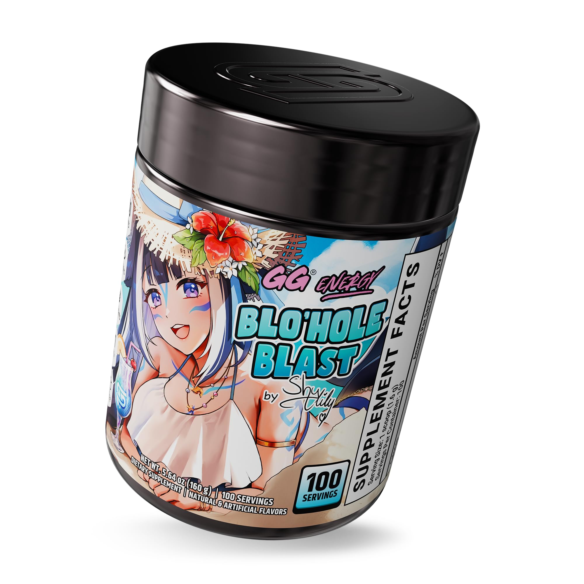 Gamer Supps GG Energy Blohole Blast powder scoop ready to mix for focus.