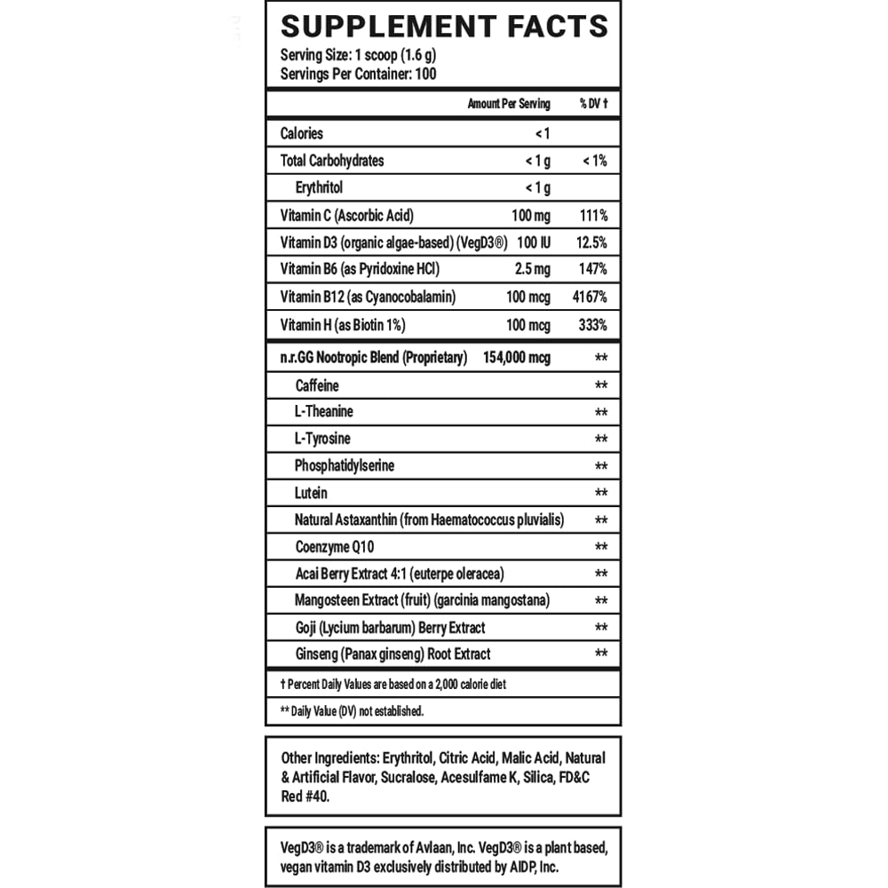 Gamer Supps GG Energy packaging highlighting vitamins and no sugar formula