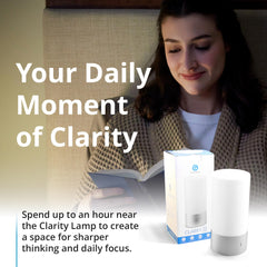 Gamma Clarity 40Hz lamp side-lit glow supports calm wakeful evenings