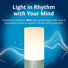 Gamma Clarity 40Hz lamp on table top for daily focus sessions
