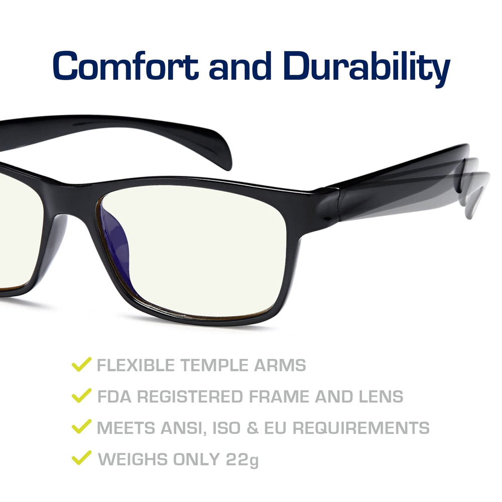 Gamma Ray Optics gaming glasses keep a professional look while shielding eyes from blue light