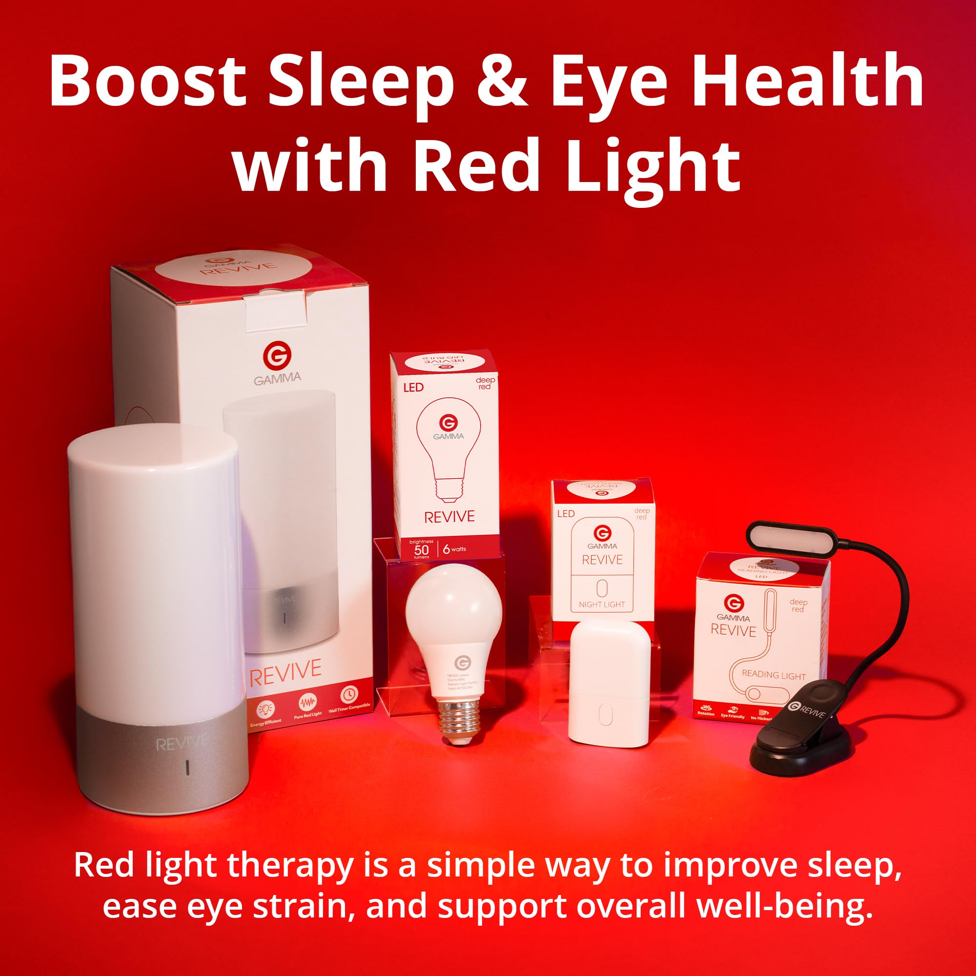 Gamma Revive sleek white base design fits modern lamps