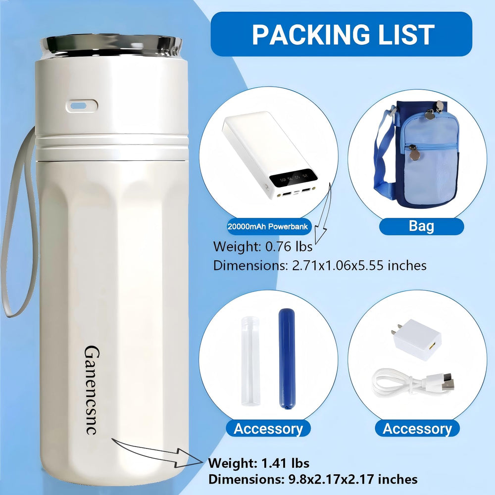 Ganencsnc insulated backpack and charging cable included for travel.