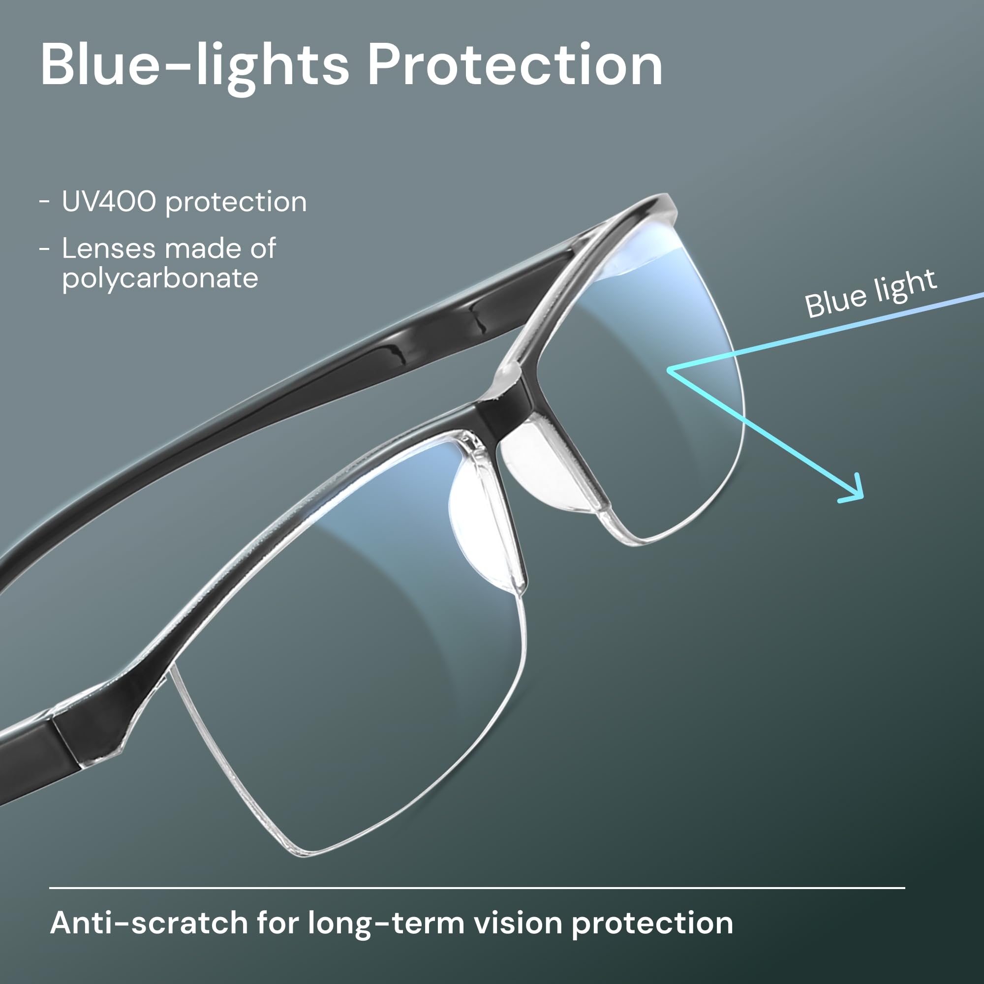 Gaoye men's reading glasses in multiple angles for style and fit.