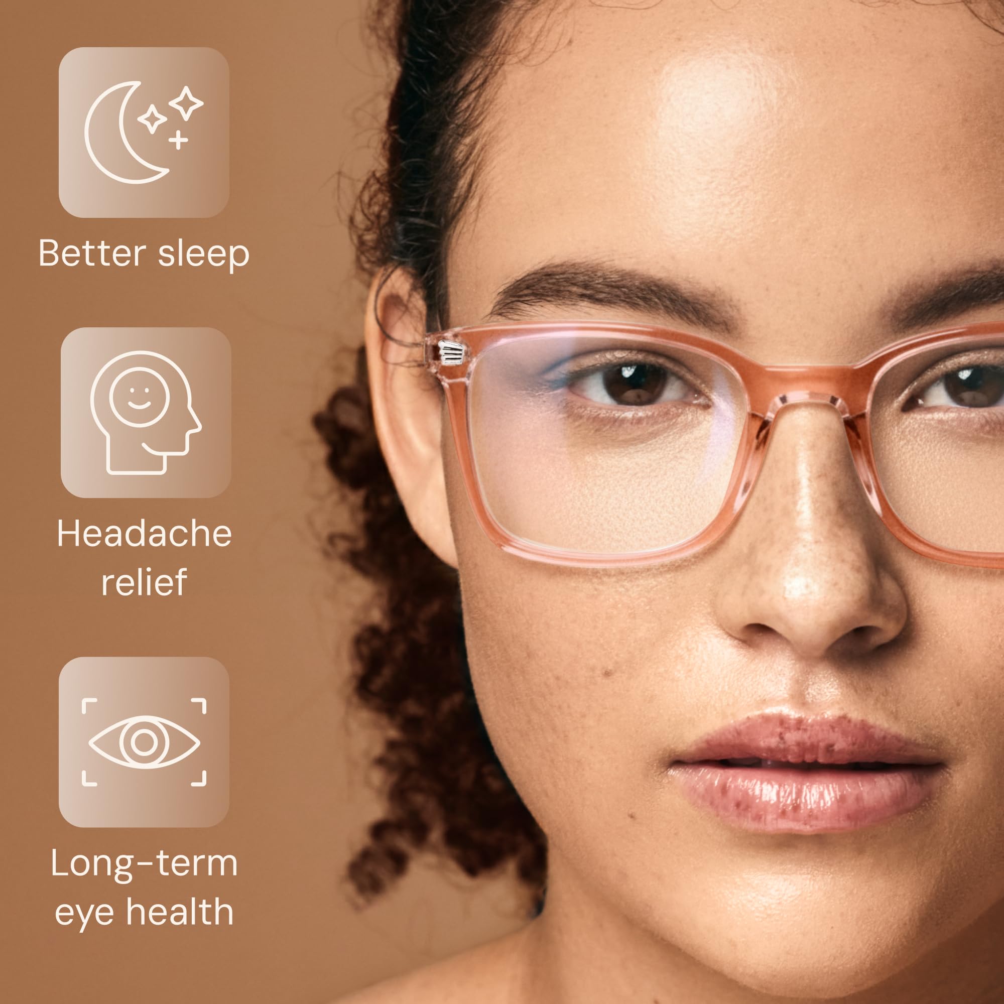 Gaoye amber lens close-up, anti-reflective and clear color accuracy.
