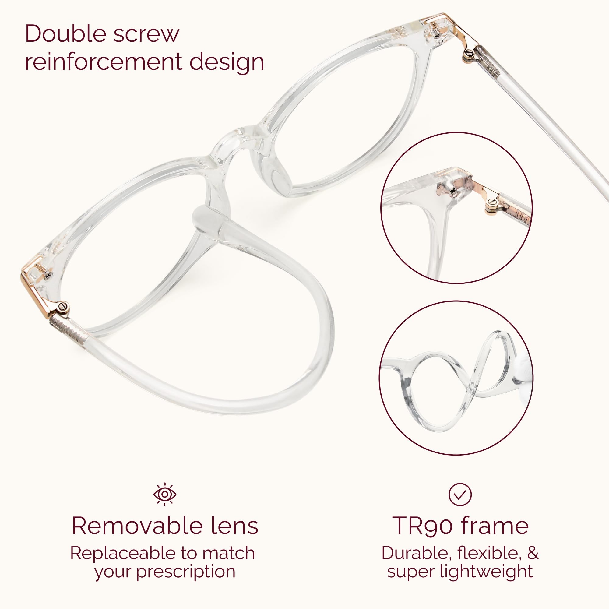 Gaoye amber tinted lens provides soft contrast for late-night device use.