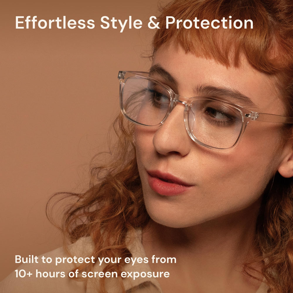 Gaoye anti-reflective amber tint lens reducing glare during screen time