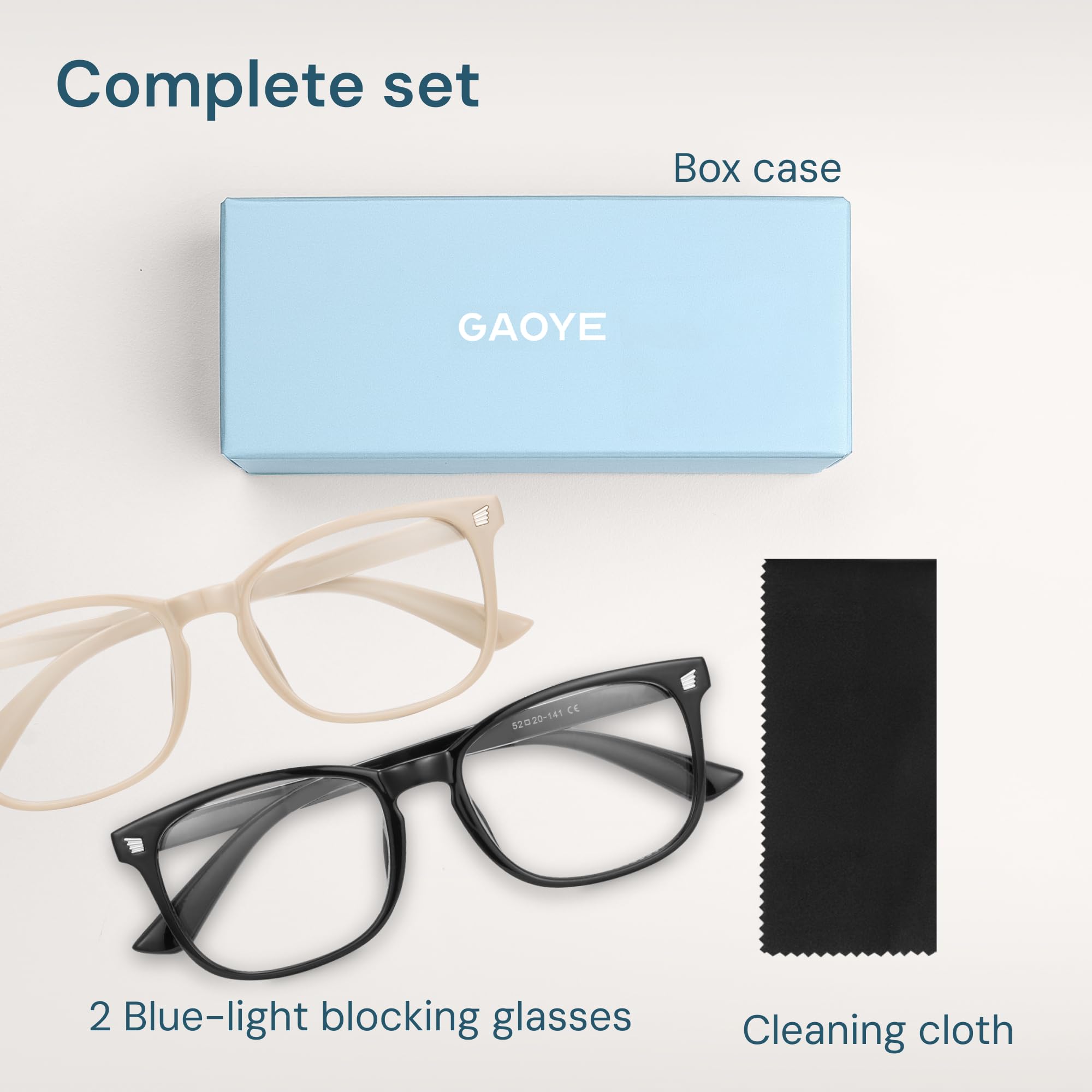 Gaoye square frame blue light blockers support long screen sessions