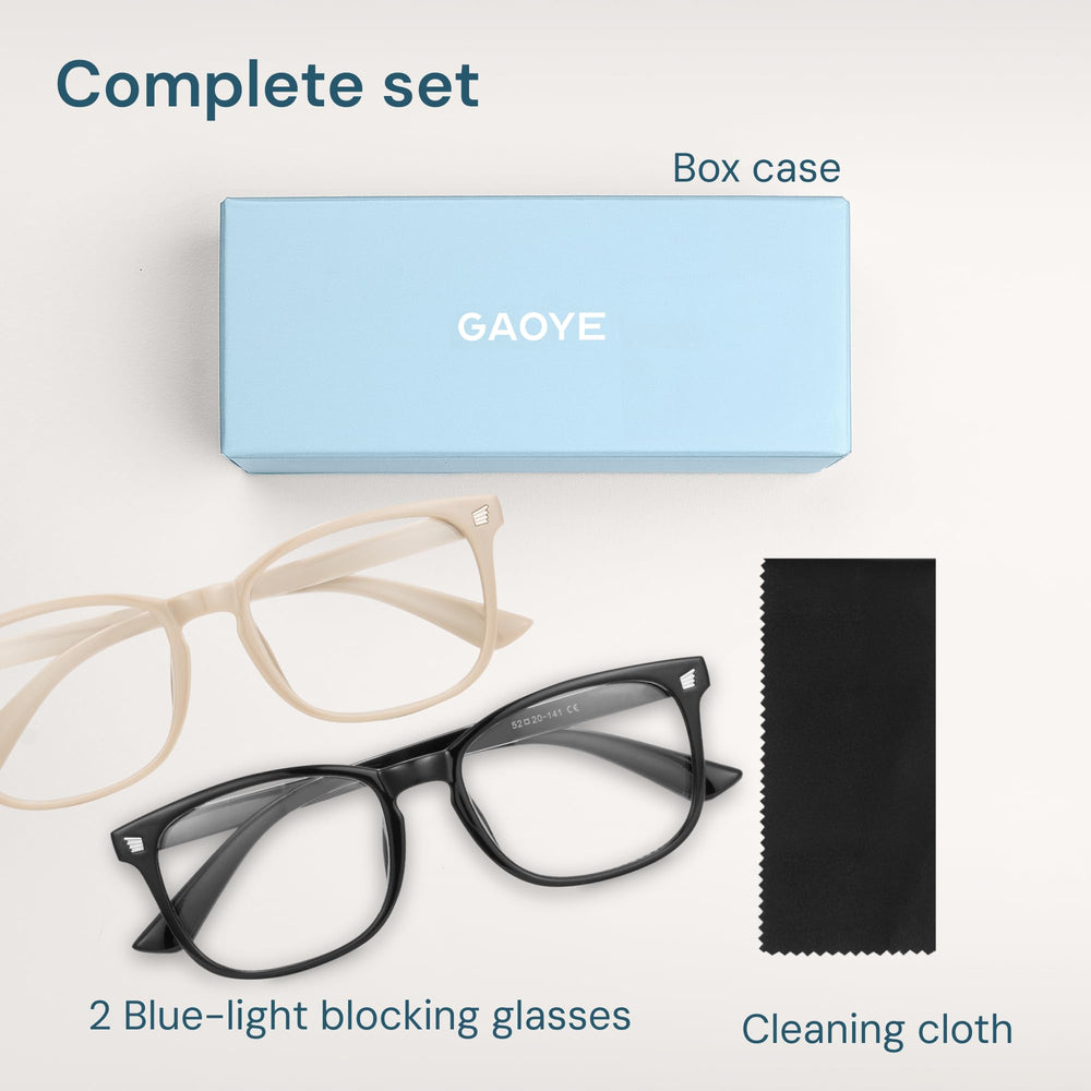 Gaoye square frame blue light blockers support long screen sessions