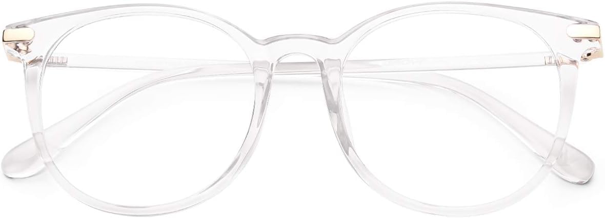 Gaoye blue light blocking glasses with retro round frame reduce screen glare during long work days.