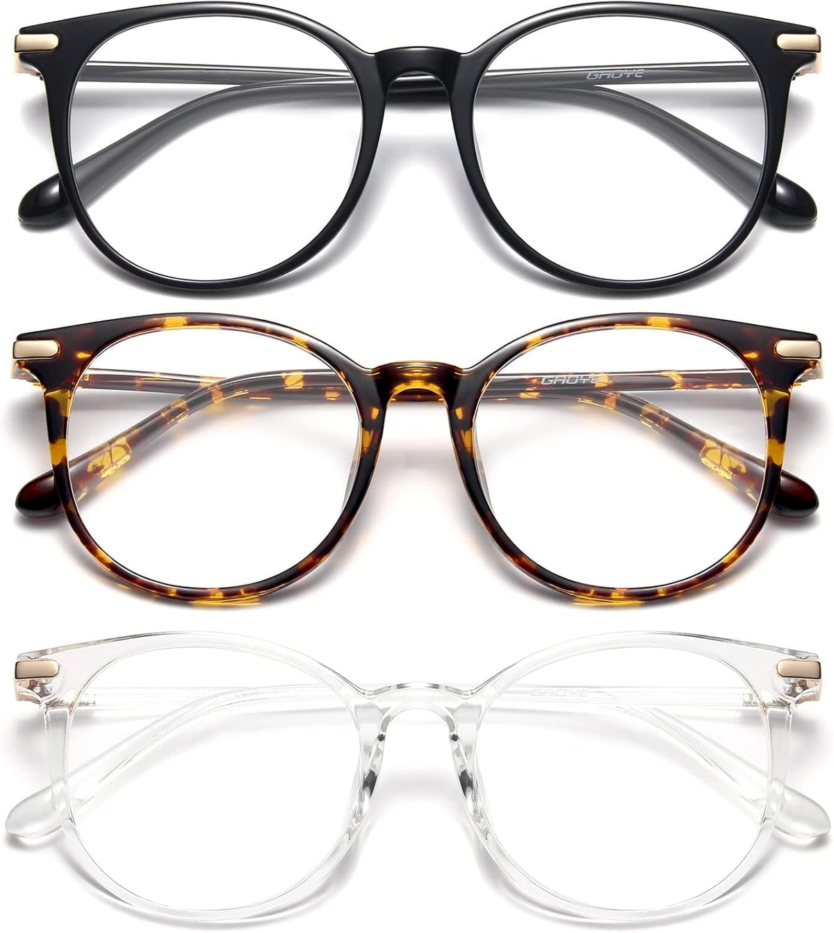 Gaoye blue light blocking glasses with retro round frame for reduced glare on screens.