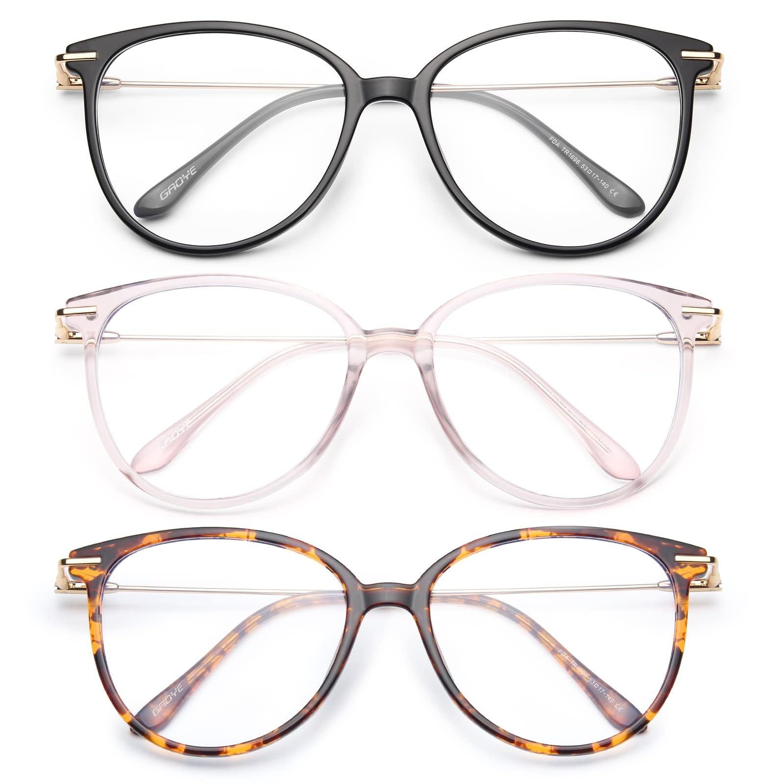 Gaoye blue light blocking glasses with round TR90 frame for screen comfort