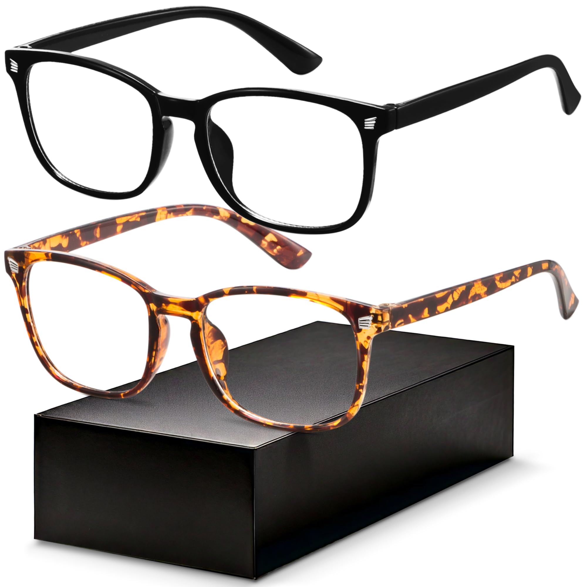 Gaoye blue light blocking glasses front view with square frame for screen time comfort