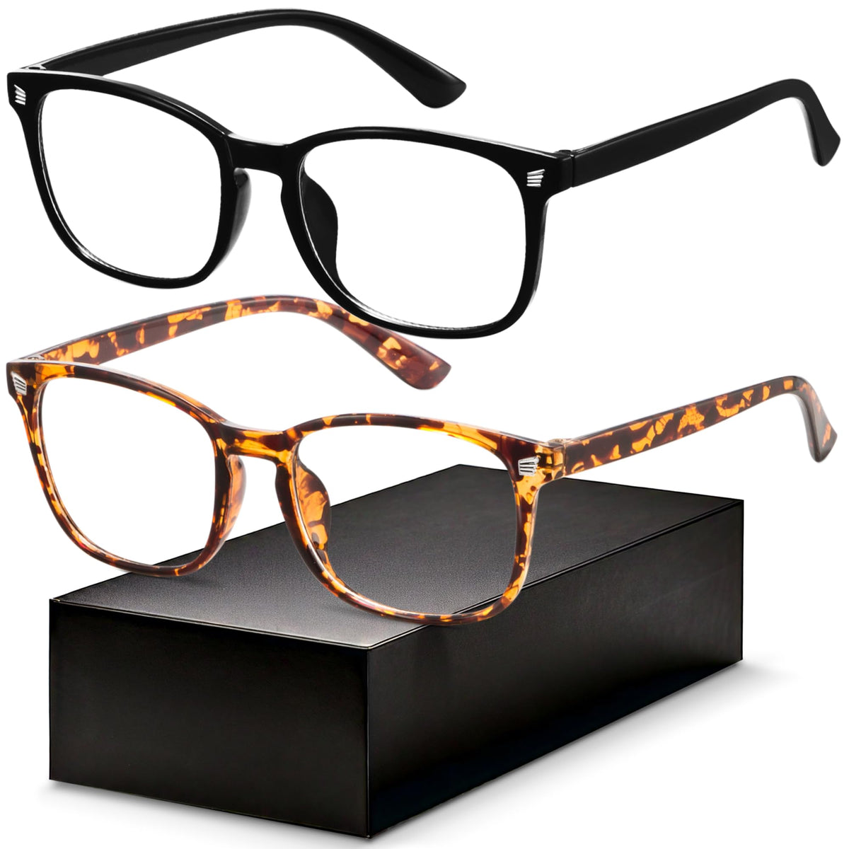 Gaoye blue light blocking glasses front view with square frame for screen time comfort