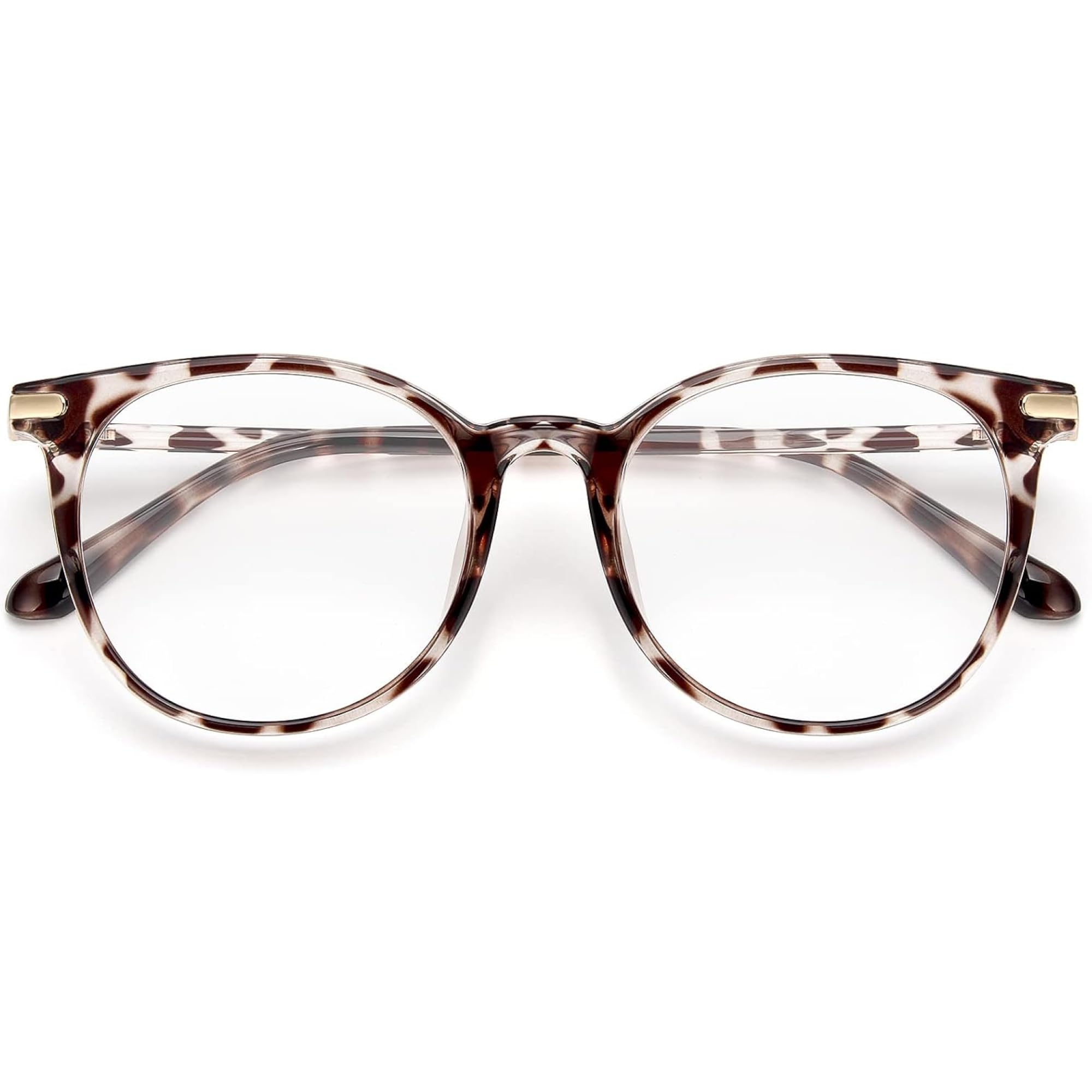 Gaoye blue light glasses with leopard round frame for all-day screen comfort.
