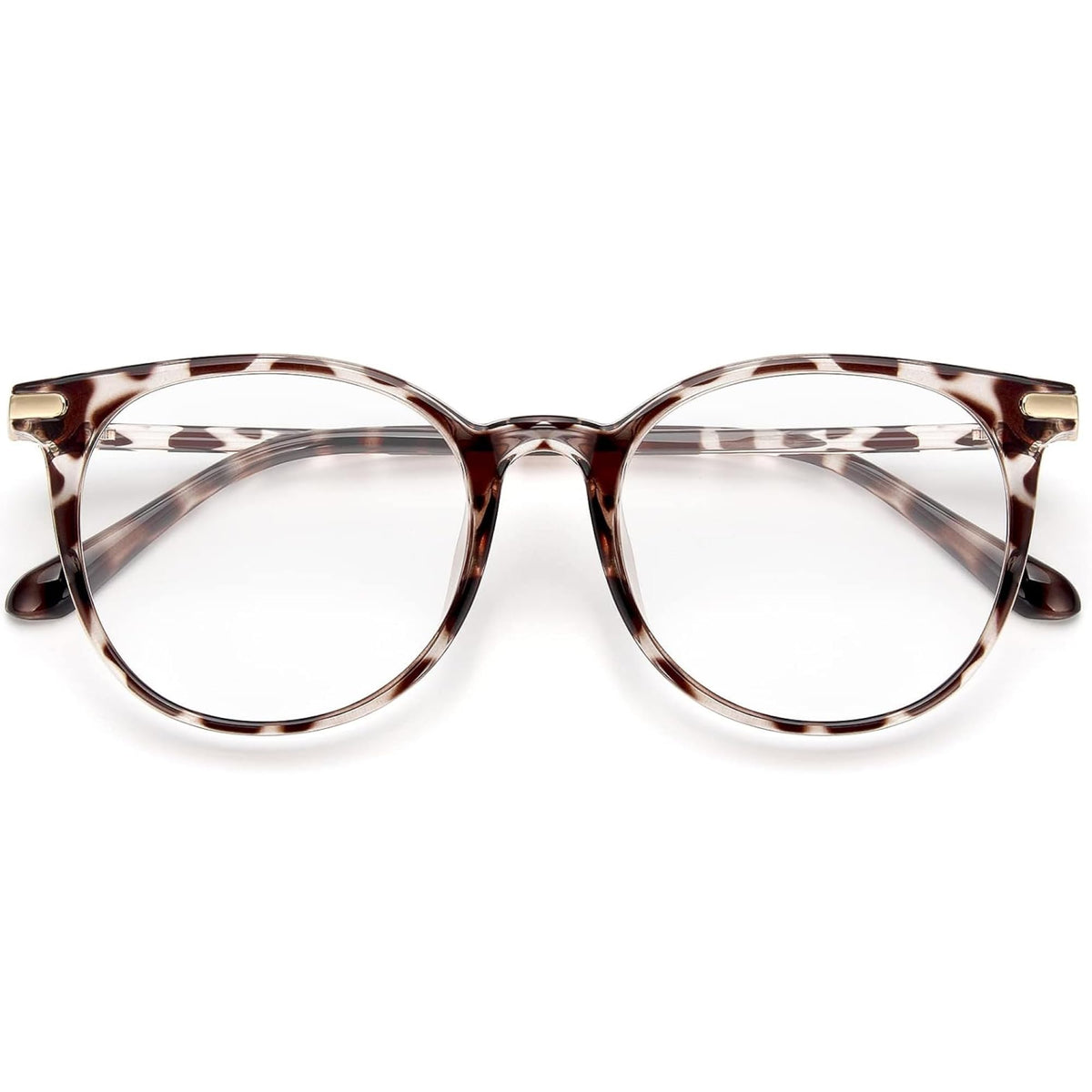 Gaoye blue light glasses with leopard round frame for all-day screen comfort.