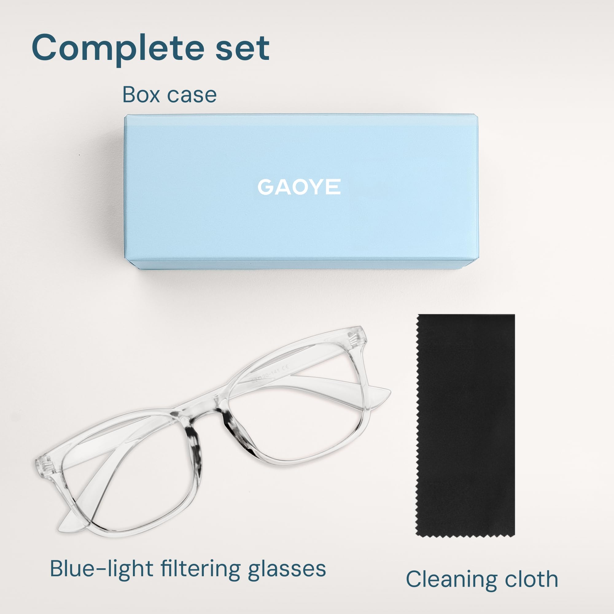 Gaoye blue light glasses packaging with case for portable protection on the go