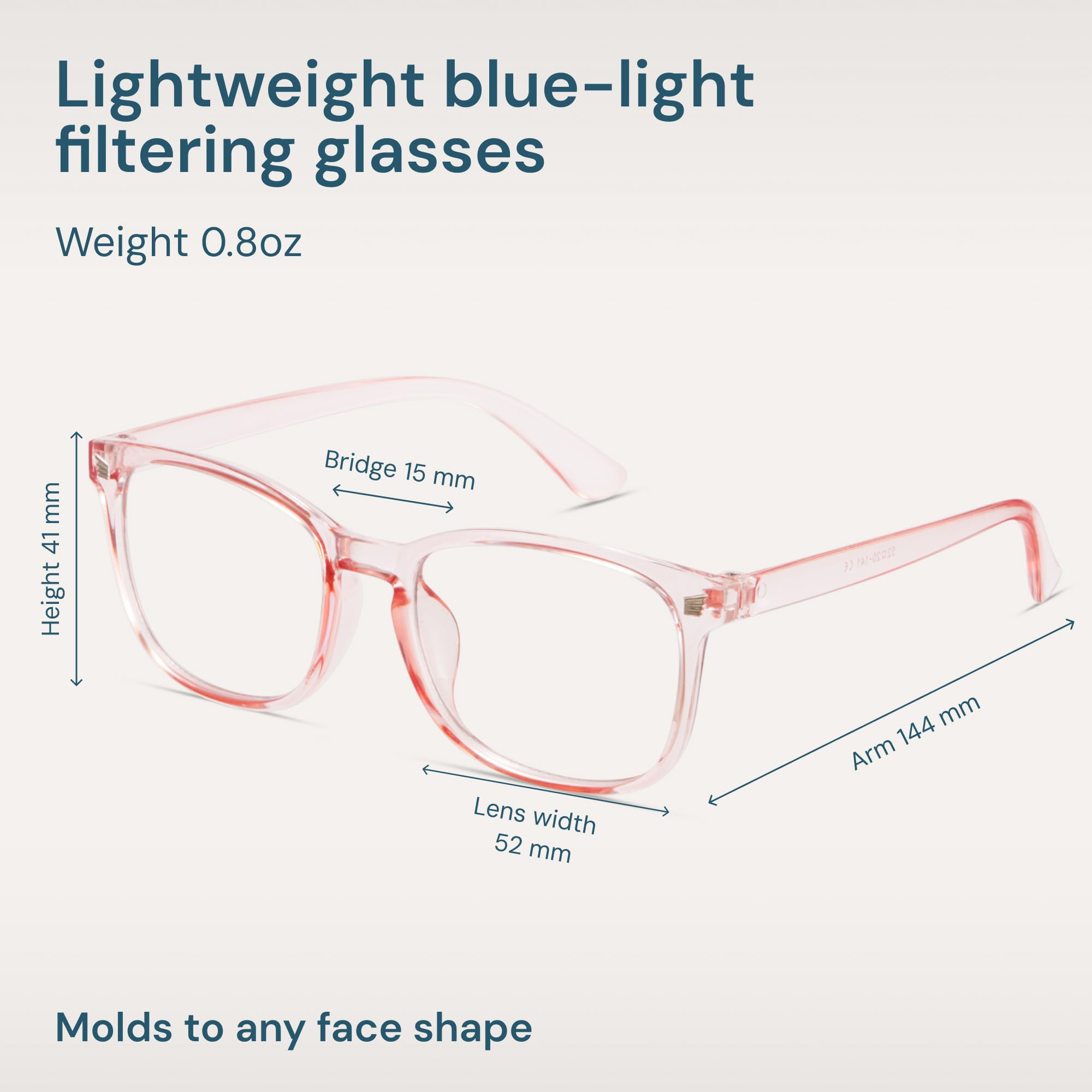 Gaoye wearer modeling pink frame glasses for gaming and computing