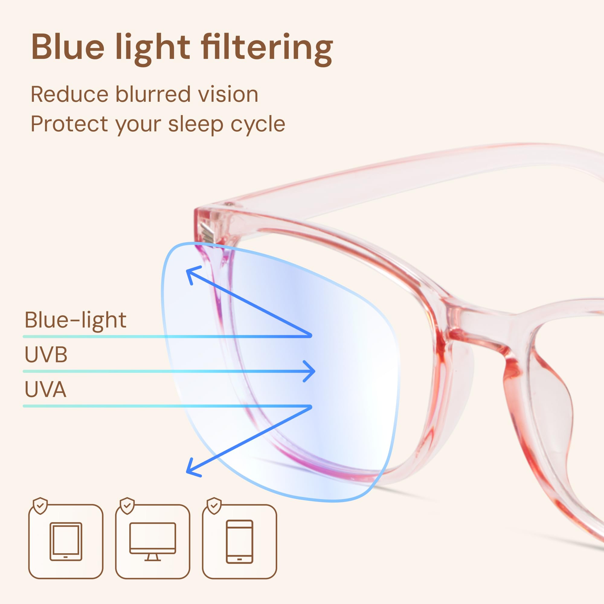 Gaoye blue light glasses on a desk setup for comfortable computer work