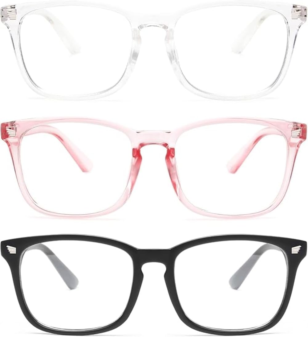 Gaoye blue light glasses women three-pack worn during daily screen use for comfort