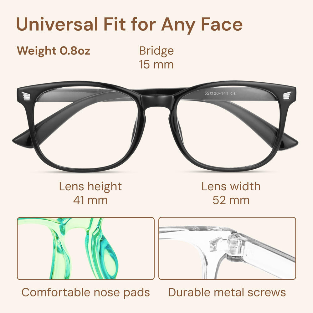Gaoye blue light glasses nose bridge close-up, secure fit for long sessions.