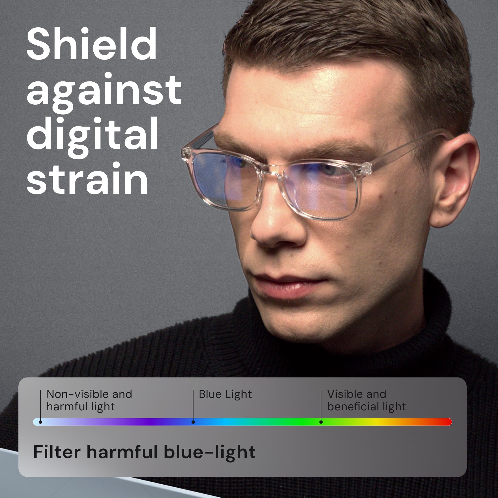 Gaoye lightweight computer glasses illustration emphasizing all-day comfort