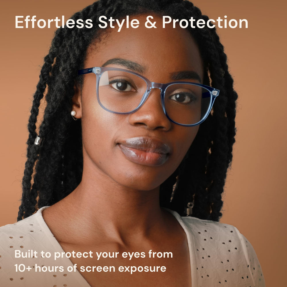 Gaoye lightweight frame worn for extended screen time comfort.