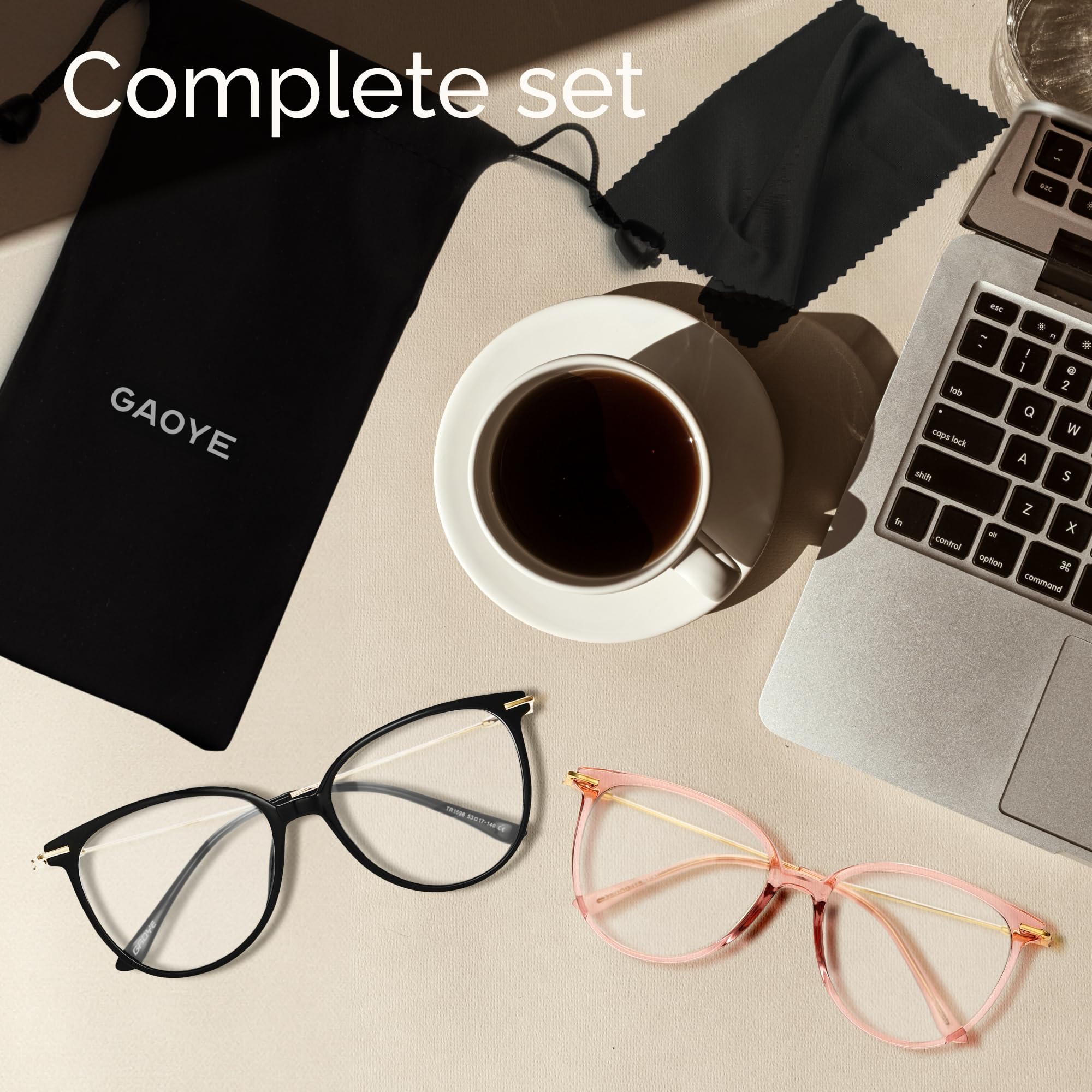 Gaoye matching soft case keeps glasses protected on the go.