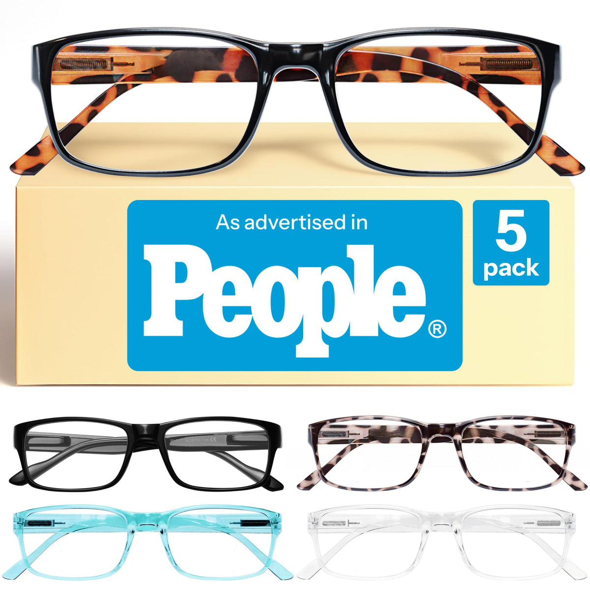 Gaoye reading glasses close-up showing 2.75 magnification for close work