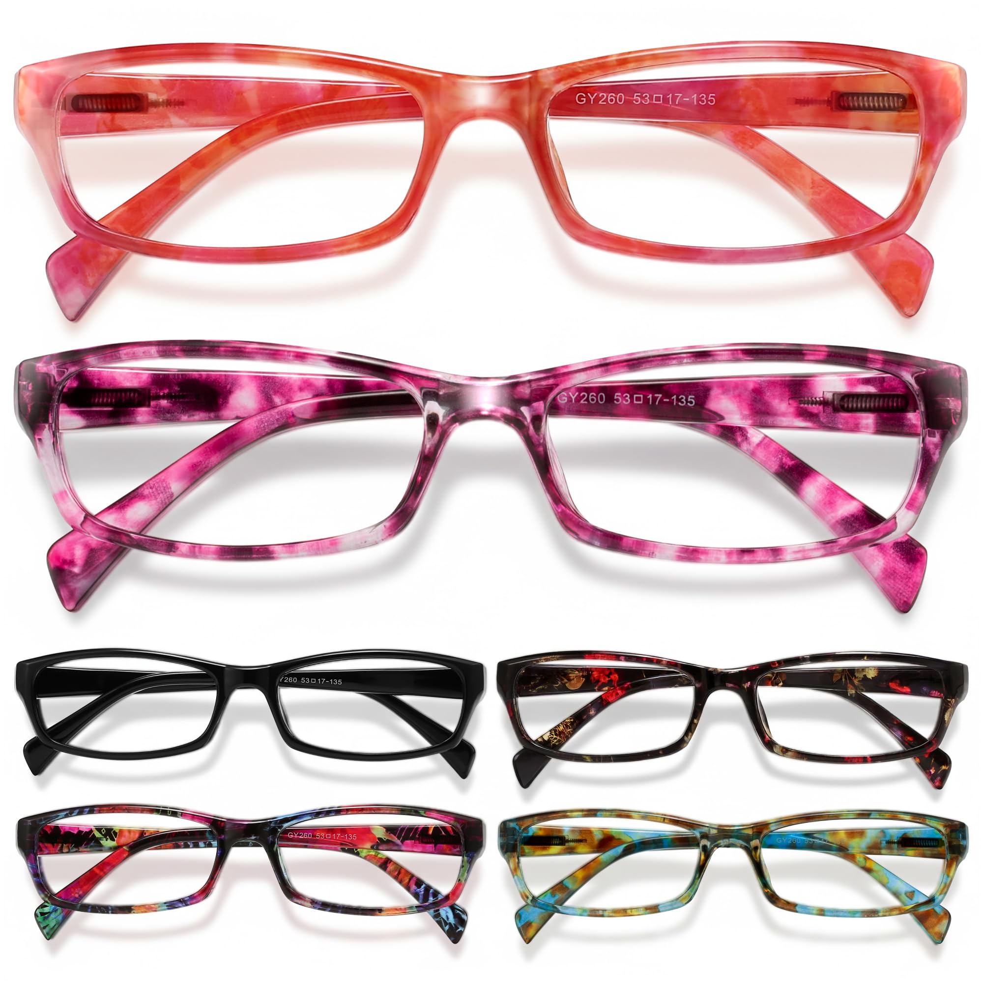 Gaoye reading glasses women 6-pack front view for versatile daily use.
