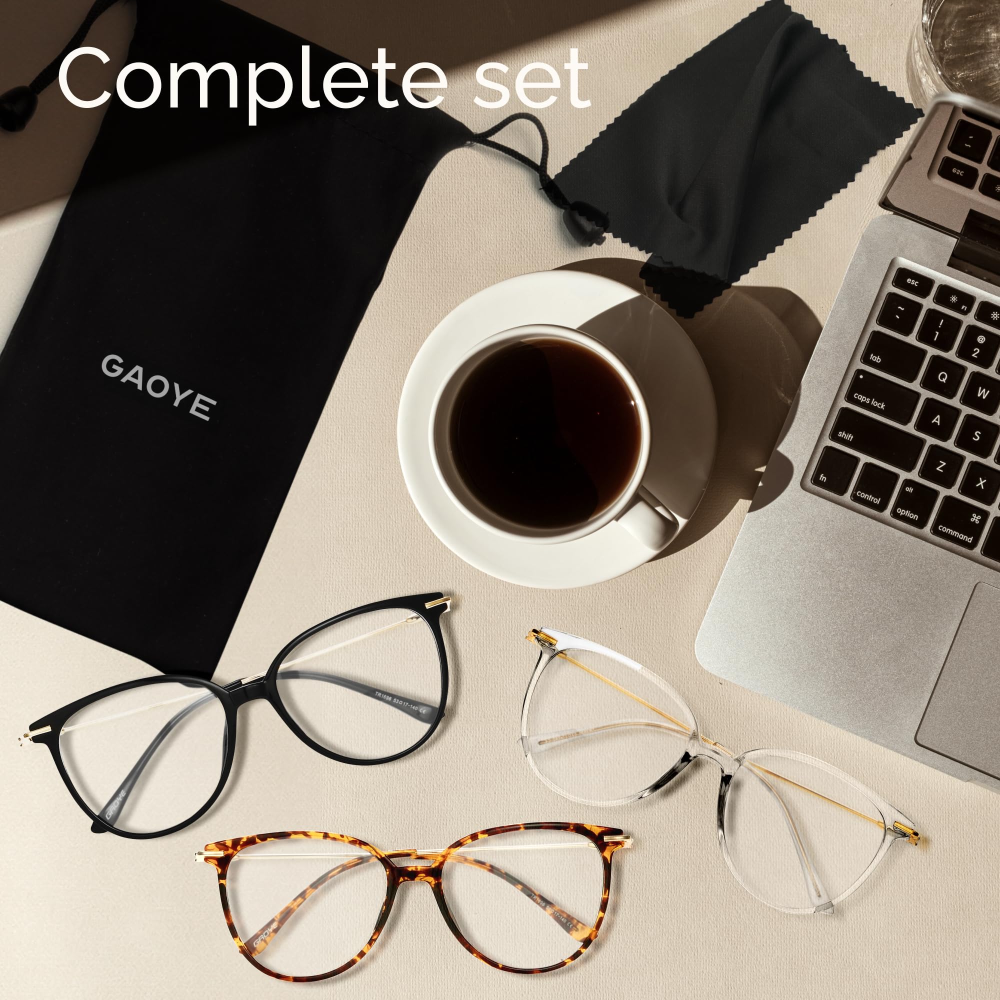 Gaoye soft case included protects glasses during travel and storage.