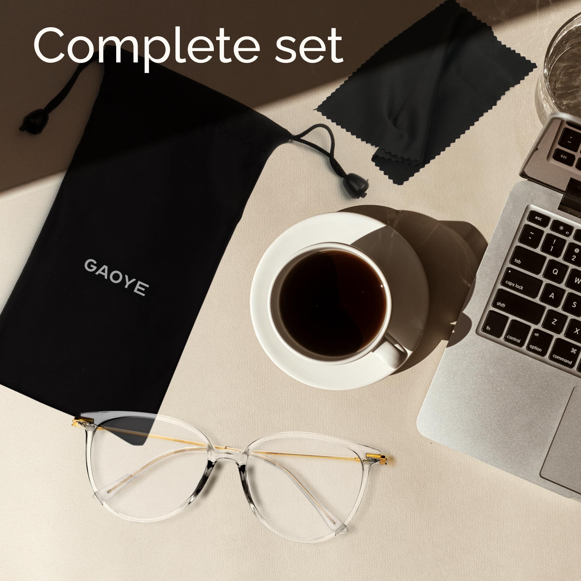 Gaoye soft case included protects glasses during travel.