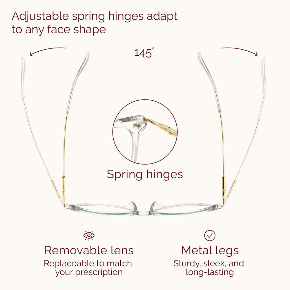 Gaoye spring hinge glasses fit different faces with comfortable flexibility