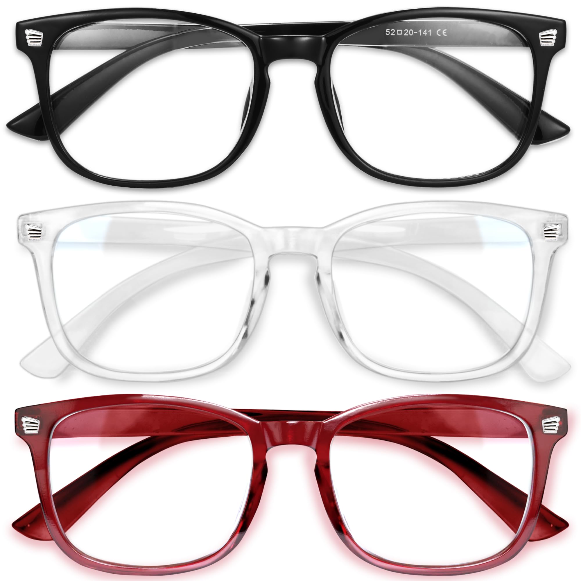 Gaoye stylish blue light glasses for women in a three-pack, ready for daily wear.