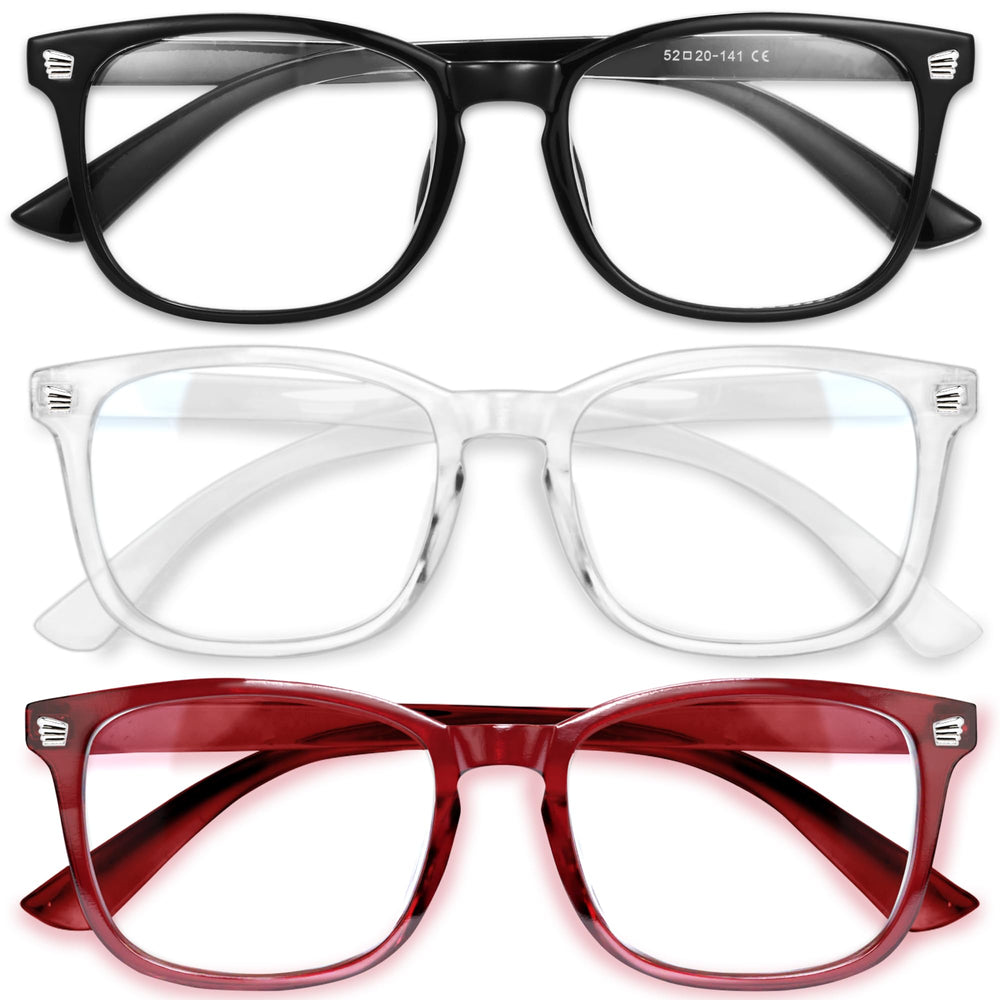 Gaoye stylish blue light glasses for women in a three-pack, ready for daily wear.