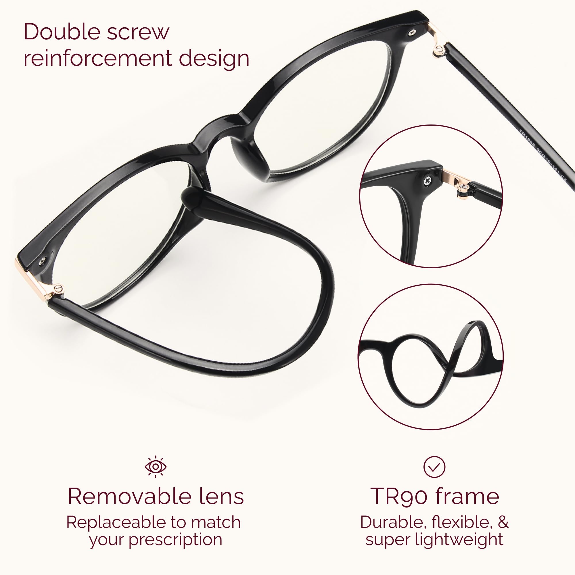 Gaoye ultra-light nylon frame offers durable comfort during extended wear