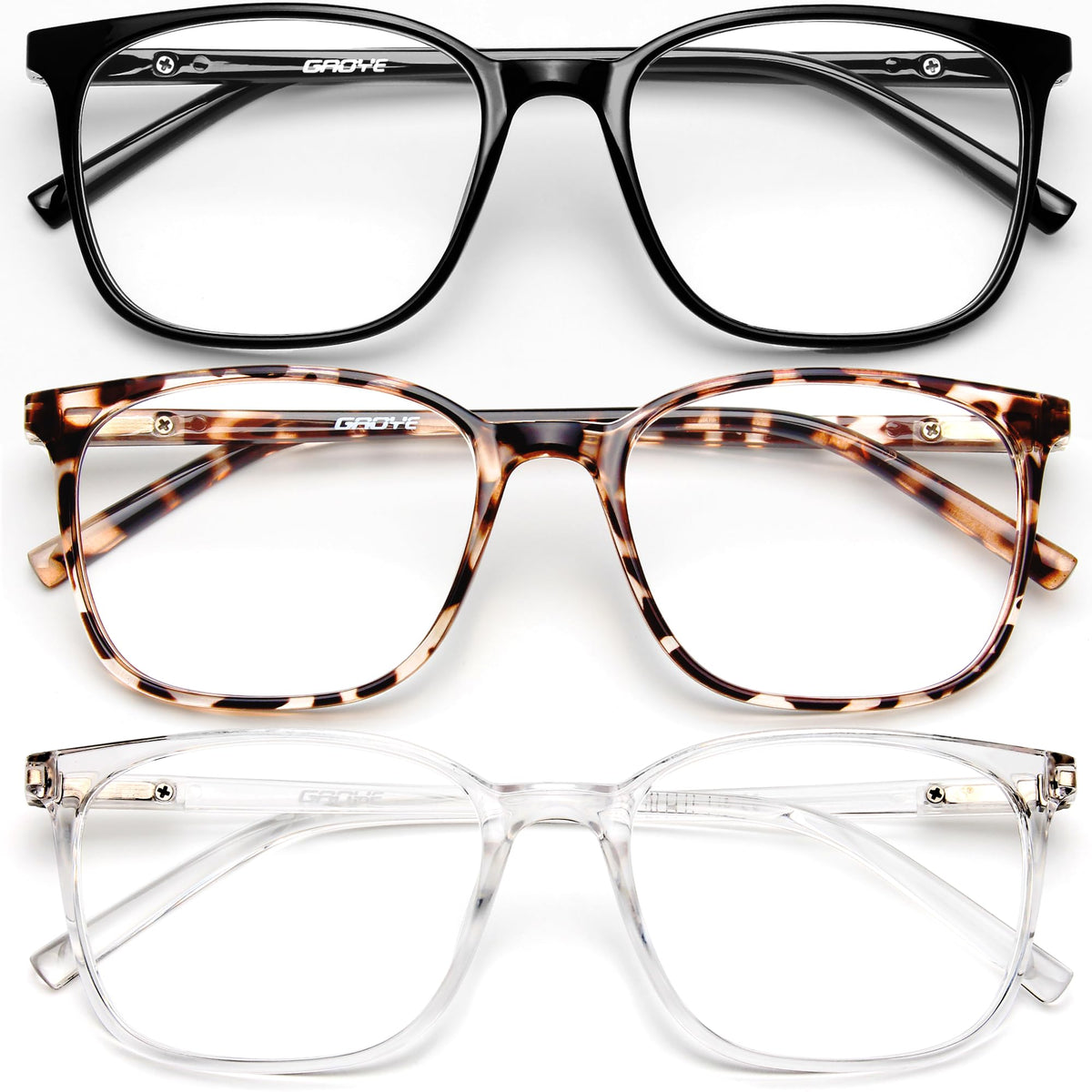 Gaoye Ultralight blue light glasses front view showing glare reduction and comfortable fit