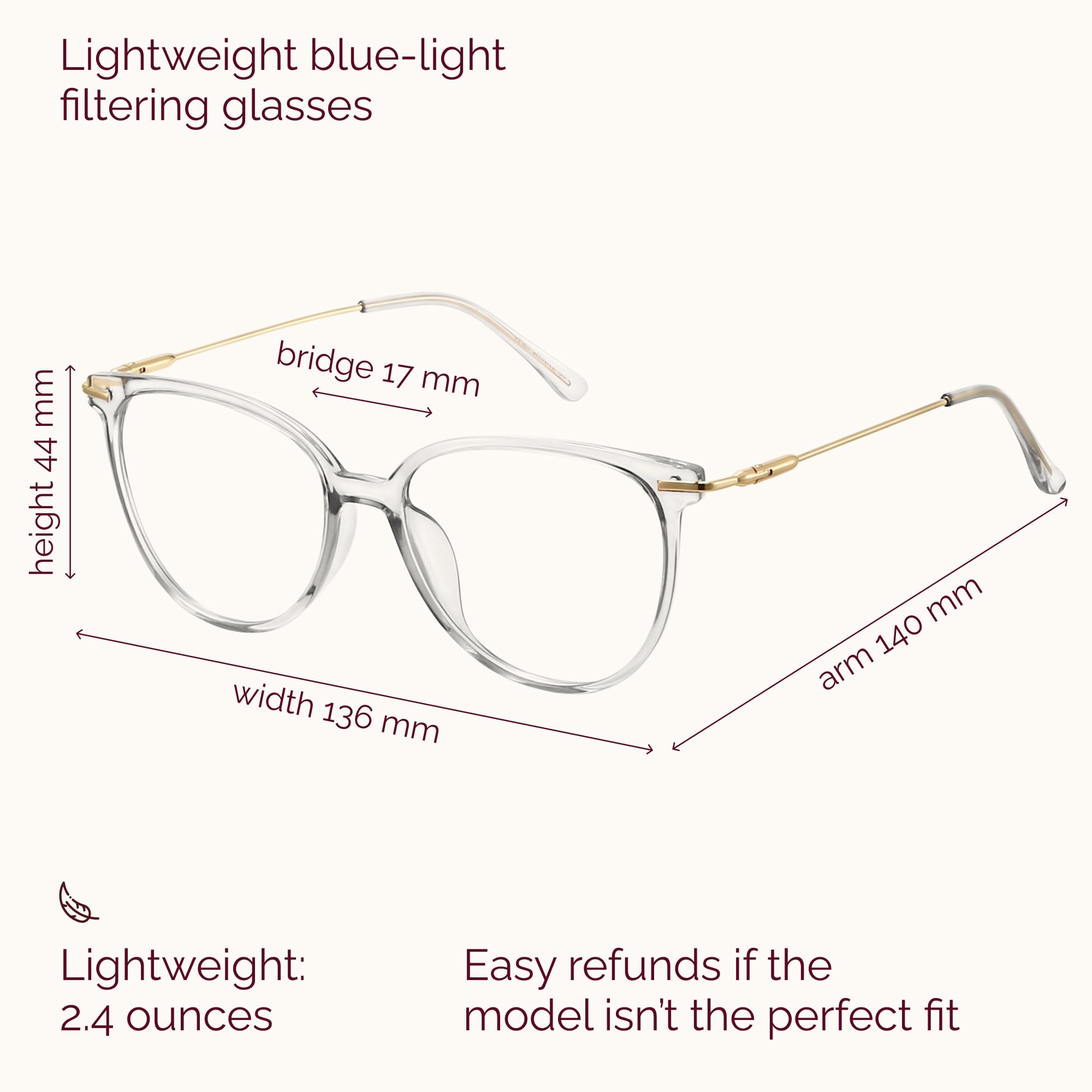 Gaoye UV400 blue light glasses for daytime screen viewing and protection.