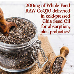 Garden of Life antioxidant-rich supplement with CoQ10 and chia for overall wellness.
