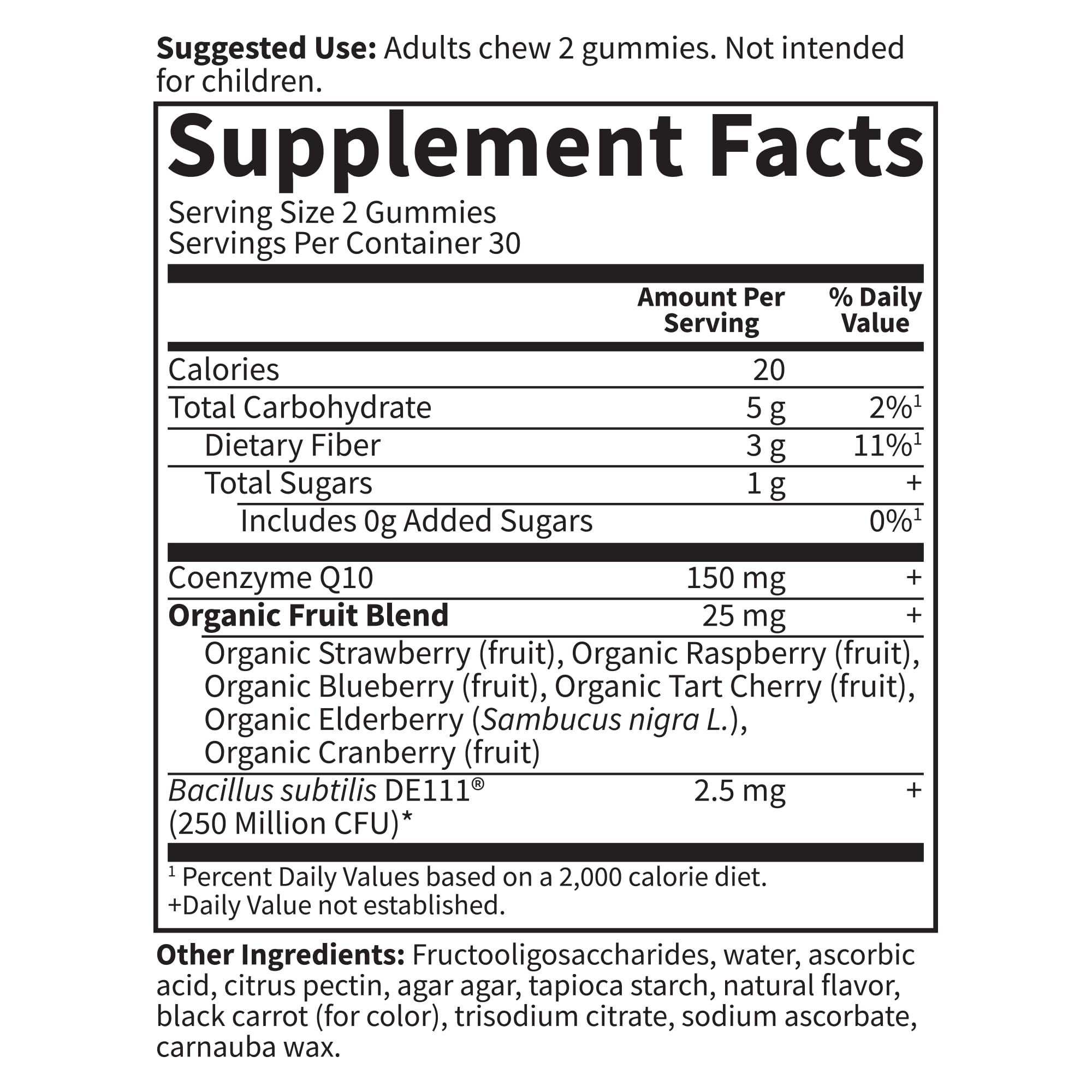 Garden of Life CoQ10 Gummies packaging and seal verify third-party certifications.