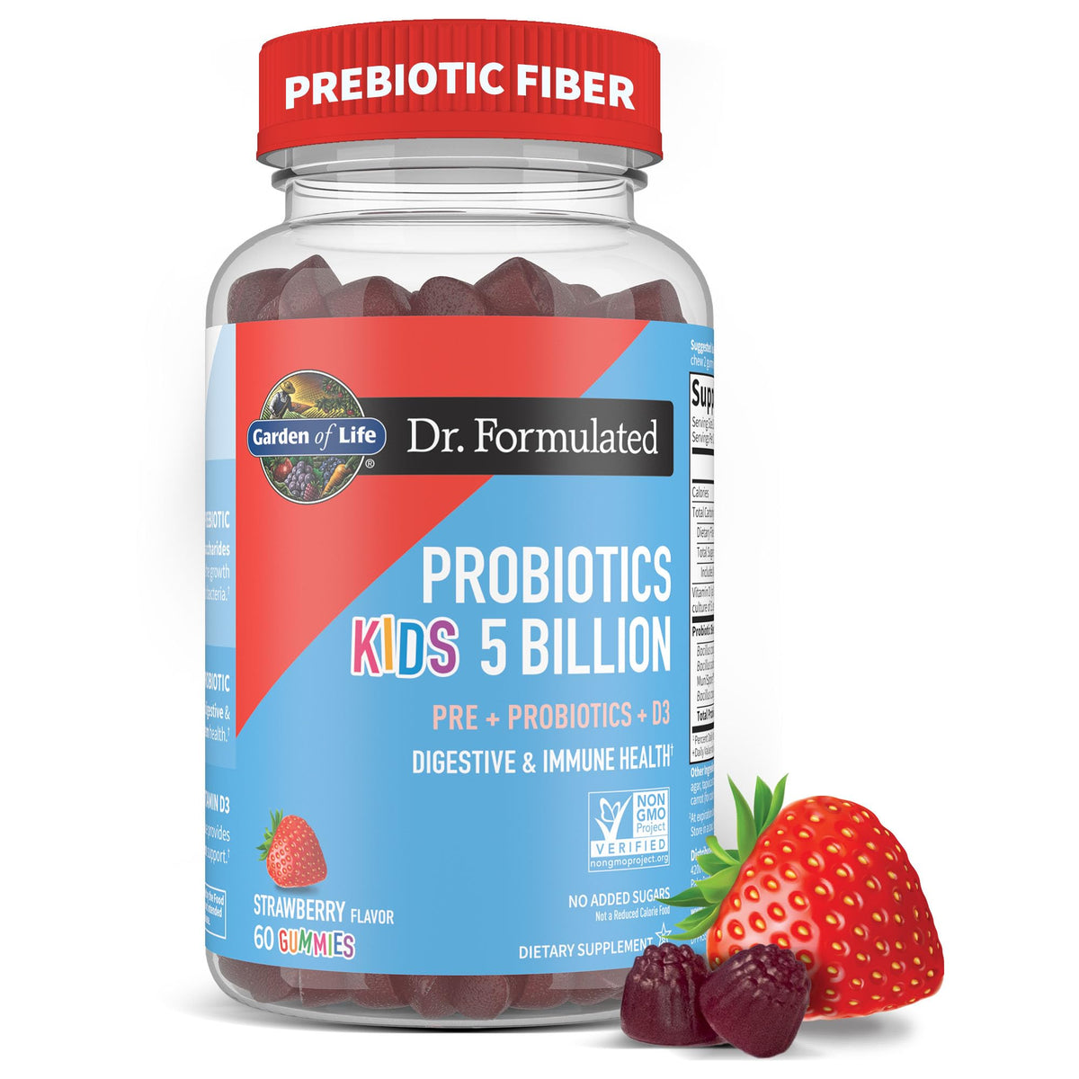 Garden of Life Dr Formulated 5B CFU kids gummies bottle for digestive support and vitamin D3.